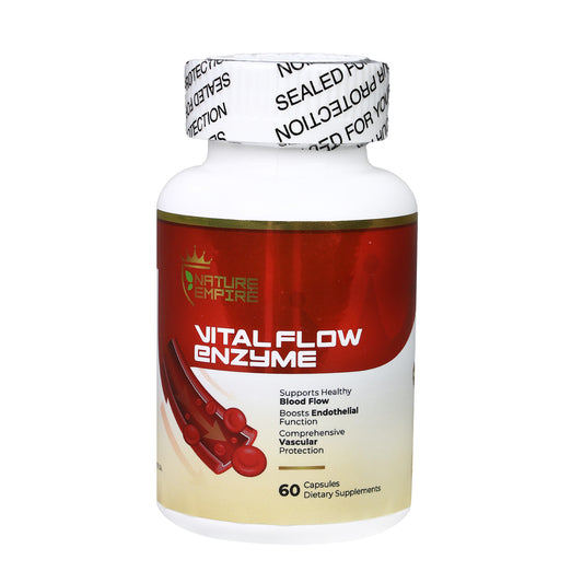 Naturemprire Vital Flow Enzyme - Circulatory Support Supplement with Nattokinase & Omega-3, Vascular Health Formula for Blood Flow & Endothelial Function, 60 Vegan Capsules
