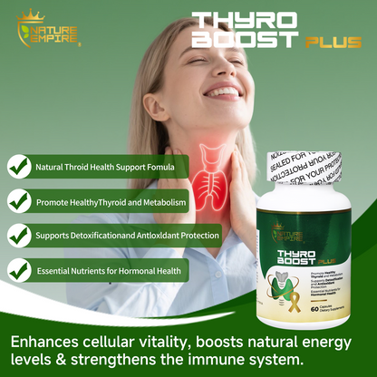 Naturemprire Thyro Boost Plus - Thyroid Support Supplement with Selenium & Iodine, Metabolism & Detox Blend, 60 Vegan Capsules